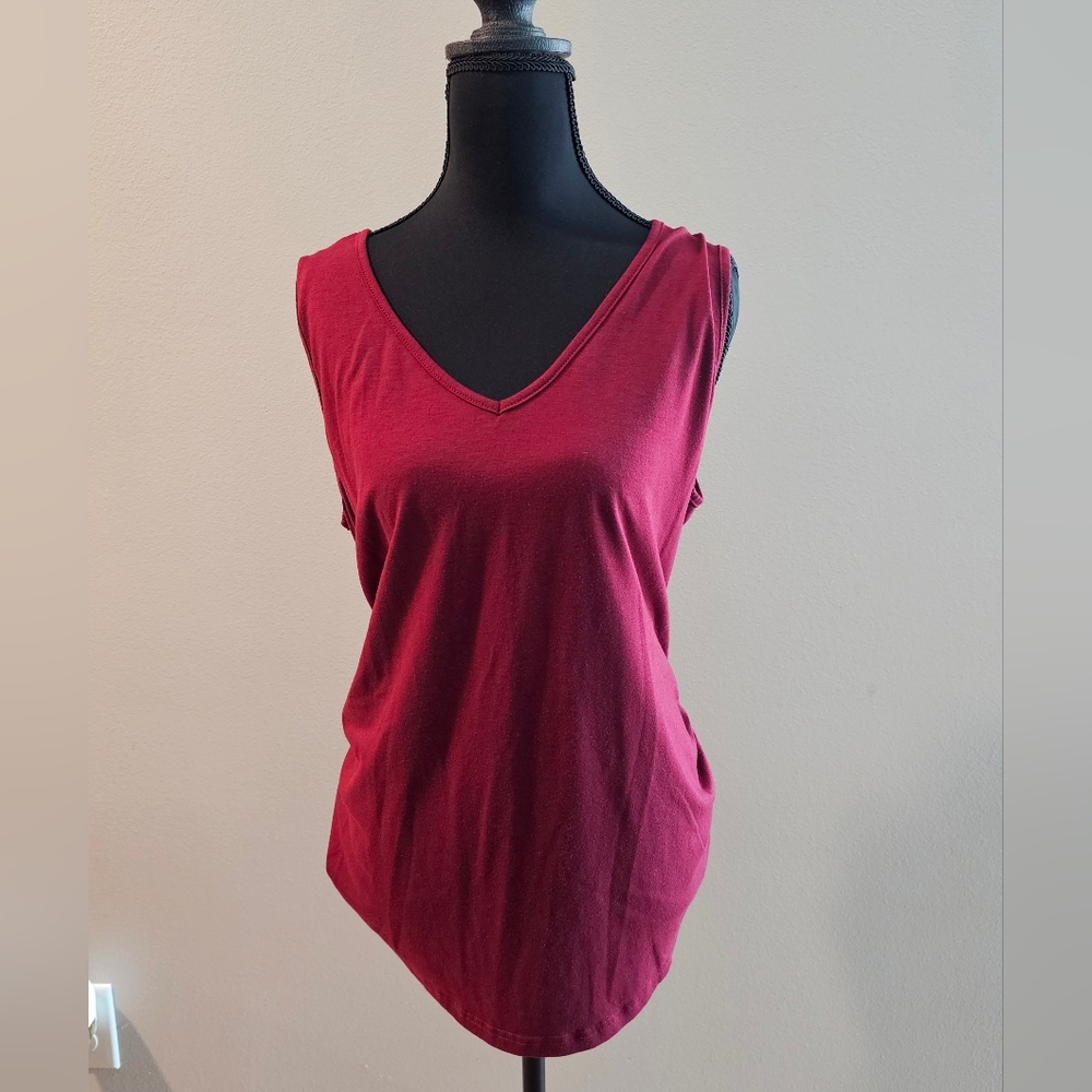 Asymmetrical Red and Pink Tank Top
